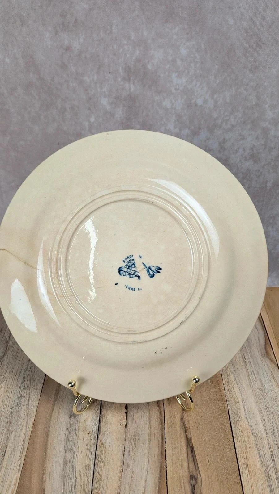 Assiette ancienne Terre de Fer Vieillard & Cie Bordeaux modèle Clématite – photo 5